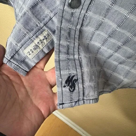 Moon Shine Spirit Shirt Mens XL Button Up Pearl Snap Long Sleeve Western Plaid - Picture 6 of 14